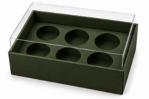 Caixa com Berço para 6 Brigadeiros 12x8x4,5 - Pct com 10 Unidades