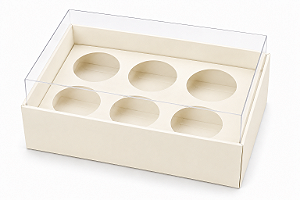 Caixa com Berço para 6 Brigadeiros 12x8x4,5 - Pct com 10 Unidades