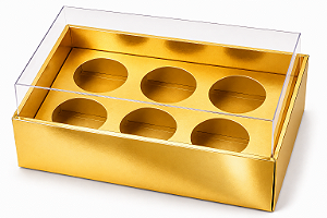 Caixa com Berço para 6 Brigadeiros 12x8x4,5 - Pct com 10 Unidades