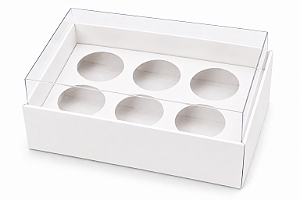 Caixa com Berço para 6 Brigadeiros 12x8x4,5 - Pct com 10 Unidades