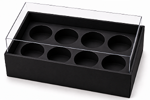 Caixa com Berço para 8 Brigadeiros 16x9x4,5 - Pct com 10 Unidades