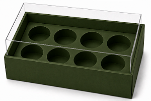 Caixa com Berço para 8 Brigadeiros 16x9x4,5 - Pct com 10 Unidades