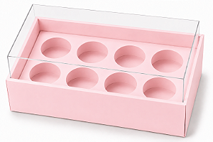 Caixa com Berço para 8 Brigadeiros 16x9x4,5 - Pct com 10 Unidades