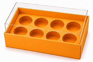 Caixa com Berço para 8 Brigadeiros 16x9x4,5 - Pct com 10 Unidades