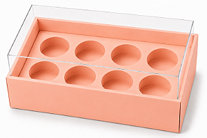 Caixa com Berço para 8 Brigadeiros 16x9x4,5 - Pct com 10 Unidades