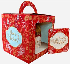 Caixa para Mini Panetone 100g / Clássica Boas Festas