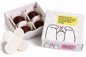 Kit 10 Caixas Flork Para 4 Brigadeiros com Forminhas - Estampas Sortidas