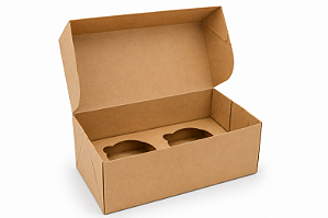 Caixas para 2 Cupcakes com Berço - Pct com 10 Unidades