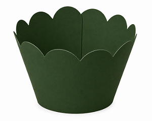 50 Wrapper para Cupcakes 5,5x3,5x4,5 - Verde Musgo