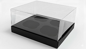 Caixas para 4 Cupcakes Tamanho Padrão 17,5x18,5x9 - Pct com 10 Unidades