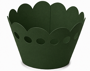 50 Wrapper para Cupcakes 7,5x5x4,5 - Verde Musgo