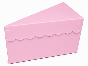 Caixa para Fatia de Bolo - Rosa Claro / Pct com 10 Unidades