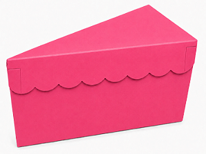 Caixa para Fatia de Bolo - Pink / Pct com 10 Unidades
