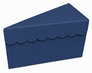 Caixa para Fatia de Bolo - Azul Marinho / Pct com 10 Unidades