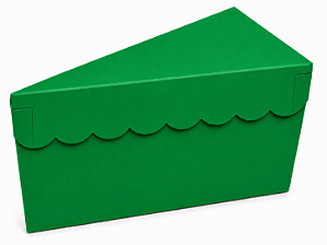 Caixa para Fatia de Bolo - Verde Bandeira / Pct com 10 Unidades