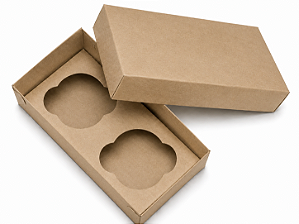 Caixas para Transporte de 2 Mini Cupcakes 12x6x4 - Pct com 10 Unidades