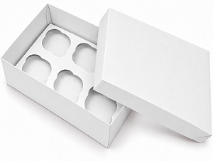 Caixas para Transporte de 6 Mini Cupcakes 17x11,5x6 - Pct com 10 Unidades