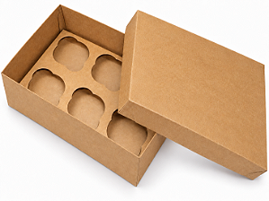 Caixas para Transporte de 6 Mini Cupcakes 17,5x11x6 - Pct com 10 Unidades
