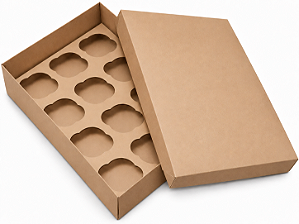 Caixas para Transporte de 12 Mini Cupcakes 23,5x16,8x6 - Pct com 10 Unidades