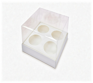 Caixa para 4 Mini Cupcakes - Pct com 10 Unidades