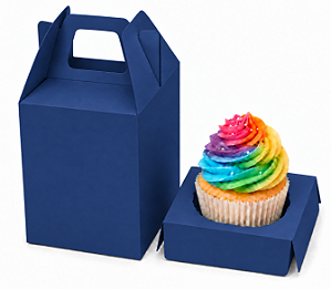 Caixa Maleta para 1 Mini Cupcake 6x6x6 - Pct com 10 Unidades