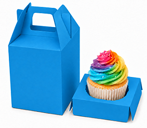 Caixa Maleta para 1 Mini Cupcake 6x6x6 - Pct com 10 Unidades