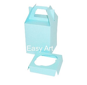 Caixa Maleta para 1 Mini Cupcake 6x6x6 - Pct com 10 Unidades
