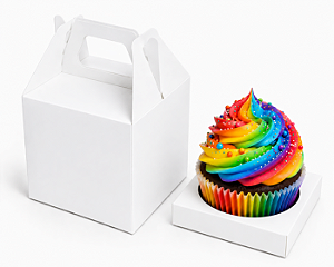 Caixa Maleta para 1 Cupcake 8x8x8 - Pct com 10 Unidades