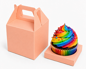 Caixa Maleta para 1 Cupcake 8x8x8 - Pct com 10 Unidades