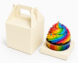 Caixa Maleta para 1 Cupcake 8x8x8 - Pct com 10 Unidades