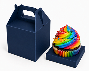 Caixa Maleta para 1 Cupcake 8x8x8 - Pct com 10 Unidades
