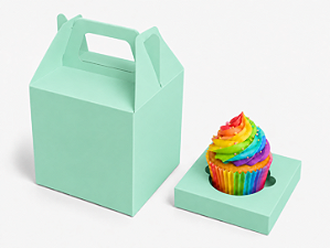 Caixa Maleta para 1 Cupcake 8x8x8 - Pct com 10 Unidades