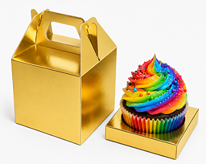 Caixa Maleta para 1 Cupcake 8x8x8 - Pct com 10 Unidades