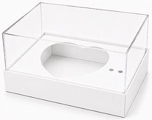 Caixa coração de Colher / 100g - Branco - Pct com 10 Unidades