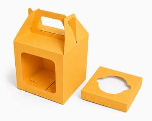 Caixa Maleta para 1 Cupcake 8x8x8 - Pct com 10 Unidades