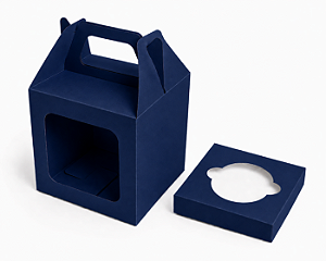 Caixa Maleta para 1 Cupcake 8x8x8 - Pct com 10 Unidades