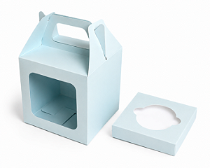 Caixa Maleta para 1 Cupcake 8x8x8 - Pct com 10 Unidades