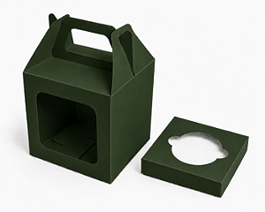 Caixa Maleta para 1 Cupcake 8x8x8 - Pct com 10 Unidades