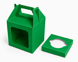 Caixa Maleta para 1 Cupcake 8x8x8 - Pct com 10 Unidades