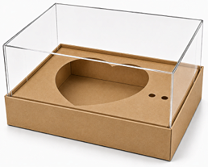 Caixa coração de Colher / 100g - Kraft - Pct com 10 Unidades
