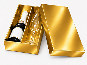 Caixas para Mini Vinho e Taça Sem Visor 21x12x6 - Pct com 10 Unidades