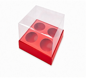 Caixa para 4 Mini Cupcakes - Pct com 10 Unidades