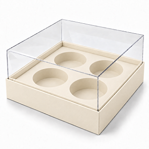 Caixa para 4 Mini Cupcakes 12x12x6 - Pct com 10 Unidades