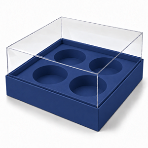 Caixa para 4 Mini Cupcakes 12x12x6 - Pct com 10 Unidades