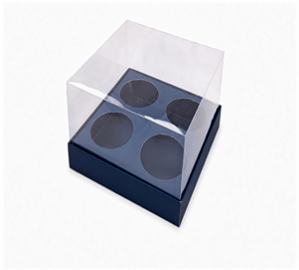 Caixa para 4 Mini Cupcakes - Pct com 10 Unidades