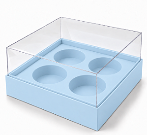 Caixa para 4 Mini Cupcakes 12x12x6 - Pct com 10 Unidades