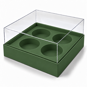 Caixa para 4 Mini Cupcakes 12x12x6 - Pct com 10 Unidades