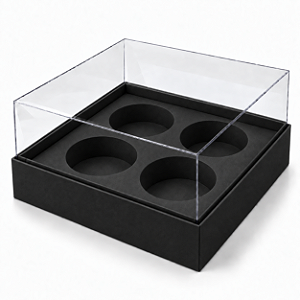 Caixa para 4 Mini Cupcakes 12x12x6 - Pct com 10 Unidades
