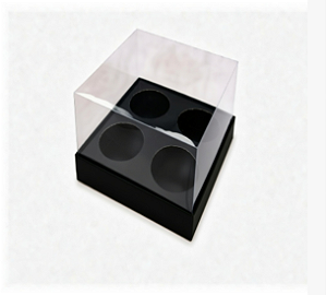 Caixa para 4 Mini Cupcakes - Pct com 10 Unidades