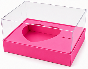 Caixa coração de Colher / 100g - Pink - Pct com 10 Unidades